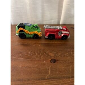 Marshall True Metal Diecast  PAW Patrol The Movie Fire Engine& Recycle Truck Lot